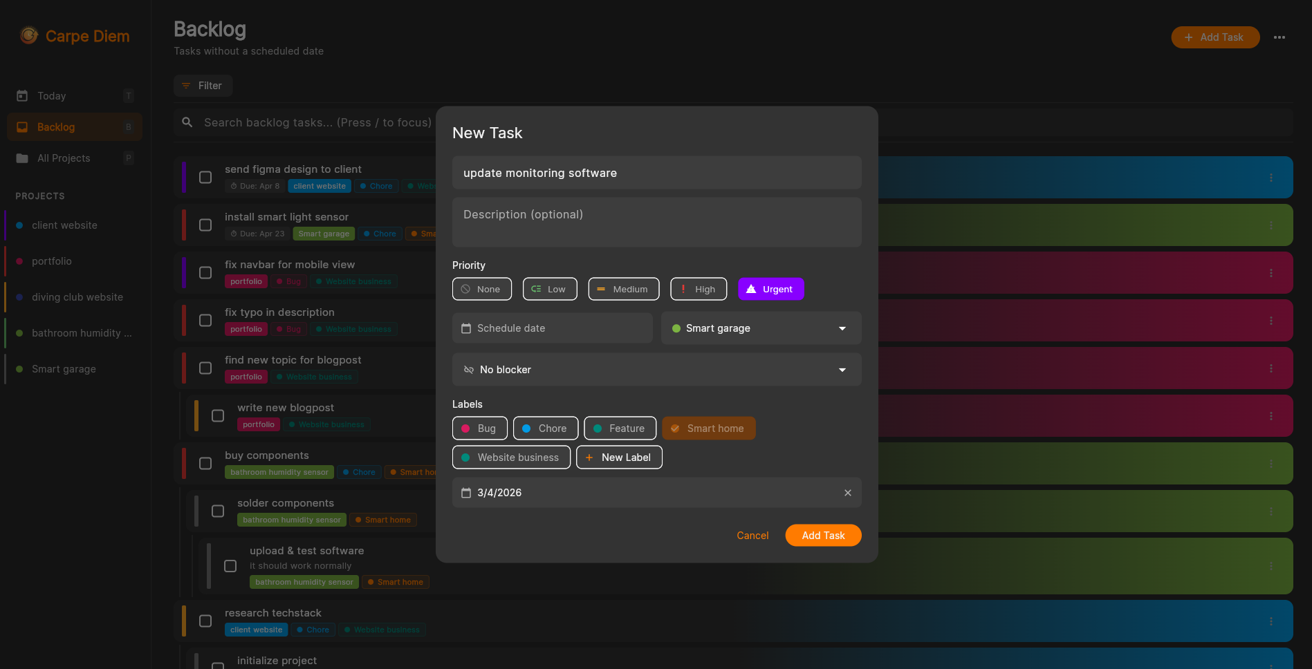 Carpe Diem voorbeeld
