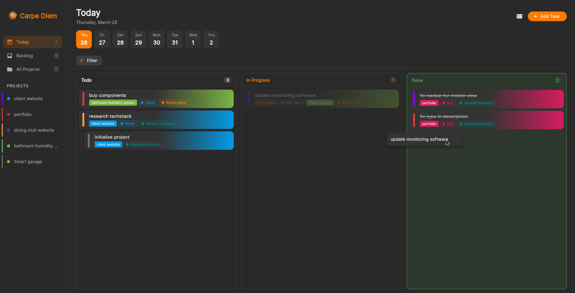 Carpe Diem voorbeeld